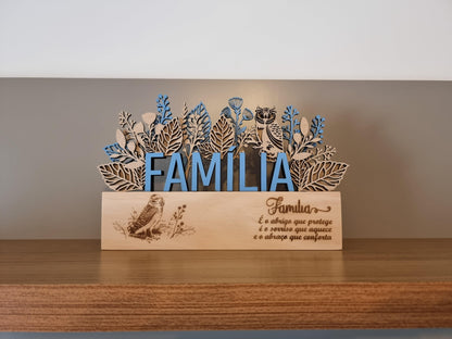Troféu Família - Azul - LotusLaserDesign