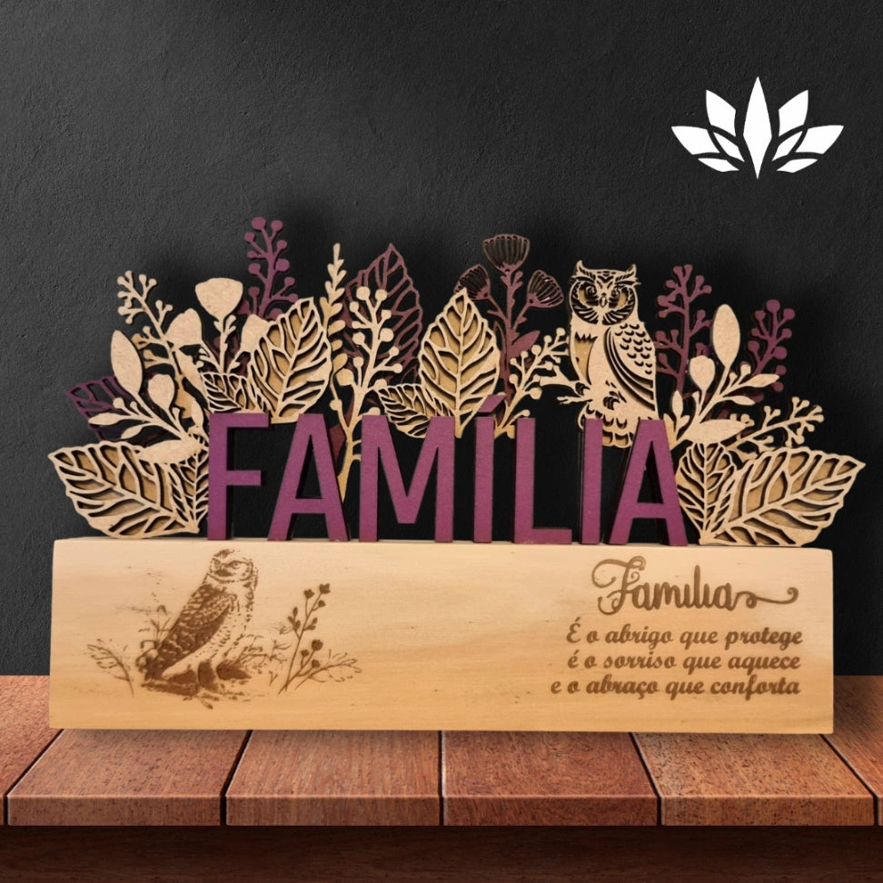 Troféu Família - Roxo - LotusLaserDesign